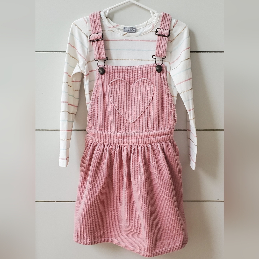 Tahari White and Pink Striped Top